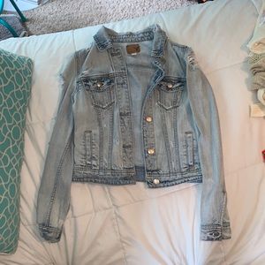 Stressed light blue Jean jacket